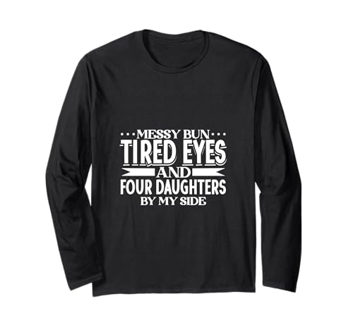 Mama Alltag - Vier Töchter Langarmshirt von Mama mit Töchtern Designs