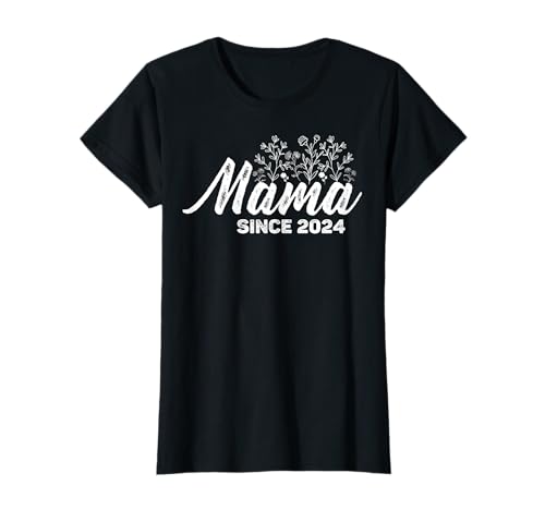 MAMA TShirt Mama seit 2024 Muttertag Liebe Mutter Herz T-Shirt von Mama since 2024 Geschenke Geburt und Muttertag