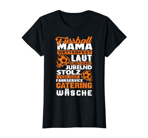 Mama & Mütter Sprüche & Geschenke - Fussball Mama - Lustiges Fussballer Mutter Mama T-Shirt Damen S Sport T-Shirt Schwarz S von Mama & Mütter Sprüche & Geschenke