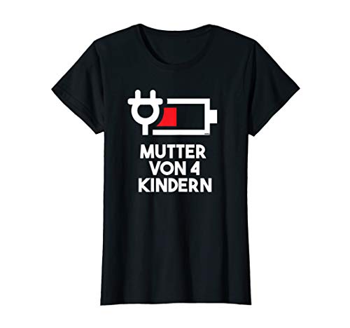 Damen Mutter von 4 Kindern Lustig Mama von vier Kindern T-Shirt von Mama & Papa von 4 Kindern