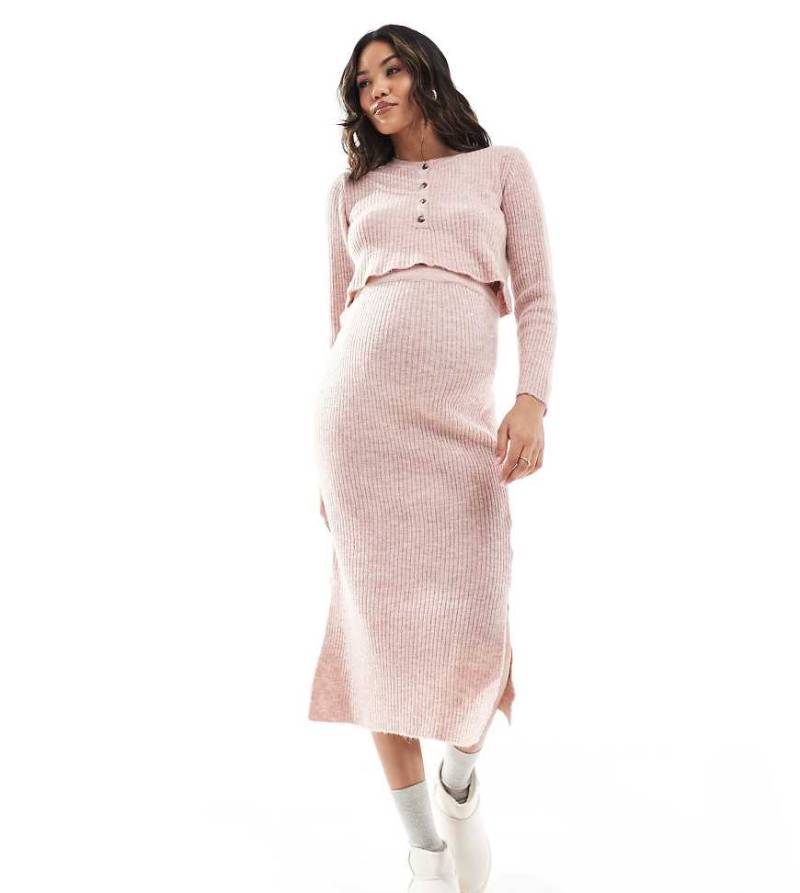 Mama. licious Maternity - Kurze Strickjacke in Rosérosa, Kombiteil von Mama.licious