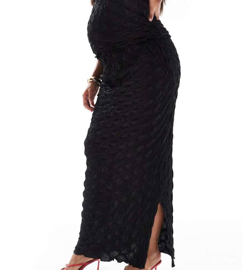 Mama. licious Maternity - Maxirock mit 3D-Struktur in Schwarz, Kombiteil von Mama.licious