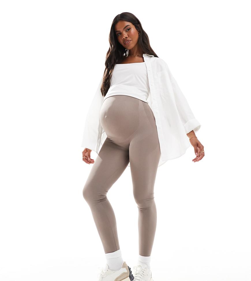 Mama. licious Maternity - Nahtlose Leggings in Taupe-Neutral von Mama.licious