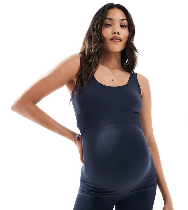 Mama. licious Maternity - Nahtloses Umstands-Trägertop in dunklem Saphir, Kombiteil-Marineblau von Mama.licious