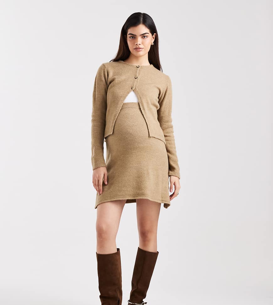 Mama. licious Maternity - Strickjacke in warmem Beige, Kombiteil-Neutral von Mama.licious