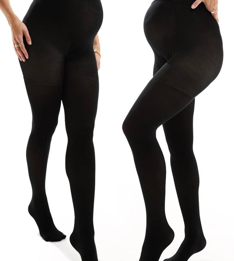 Mamalicious Maternity - 2er-Set Strumpfhosen in Schwarz, 200 Denier von Mama.licious