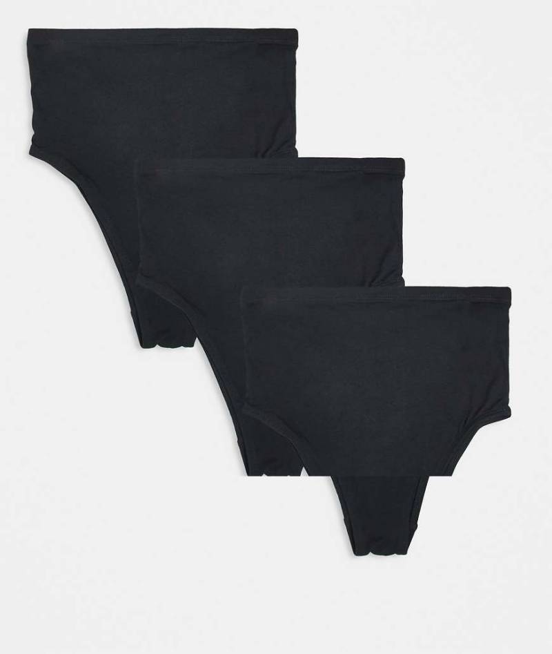 Mamalicious Maternity - 3er-Pack Slips in Schwarz mit hoher Taille und hohem Beinausschnitt, Umstandsmode von Mama.licious