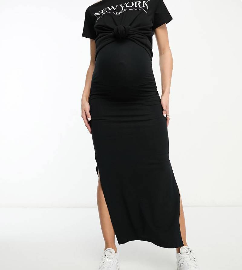 Mamalicious Maternity - Jersey-Maxirock in Schwarz von Mama.licious