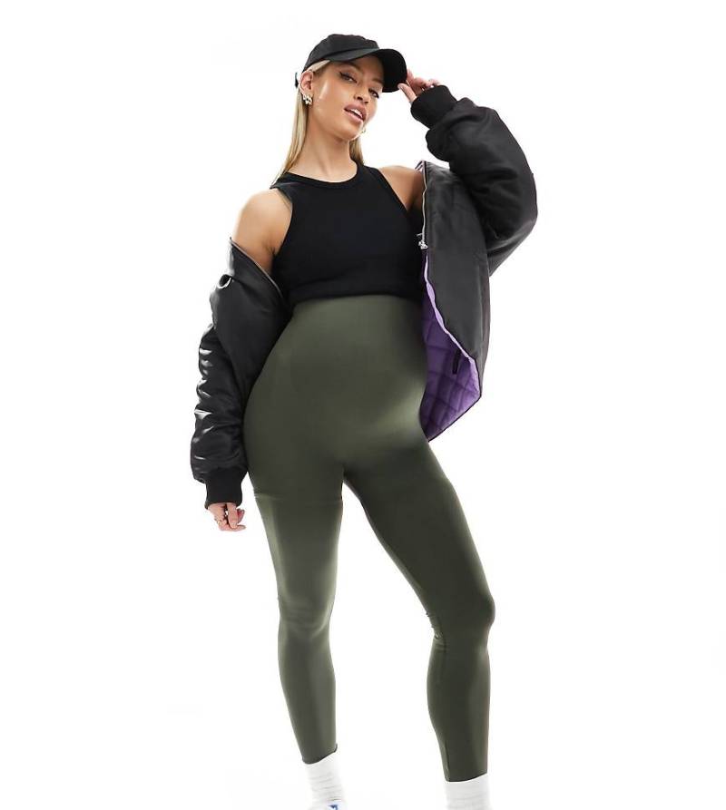 Mamalicious Maternity - Nahtlose Leggings in Beuteltaschengrün von Mama.licious