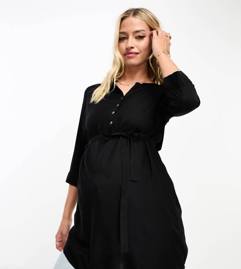 Mamalicious Maternity - Still-Oberteil in Tunika-Optik in Schwarz von Mama.licious