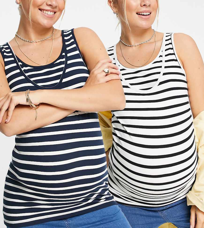 Mamalicious Maternity - Still-Trägershirts mit verschiedenen Streifendesigns im 2er-Pack-Mehrfarbig Mamalicious Maternity - Still-Trägershirts mit verschiedenen Streifendesigns im 2er-Pack-Mehrfarbig von Mama.licious