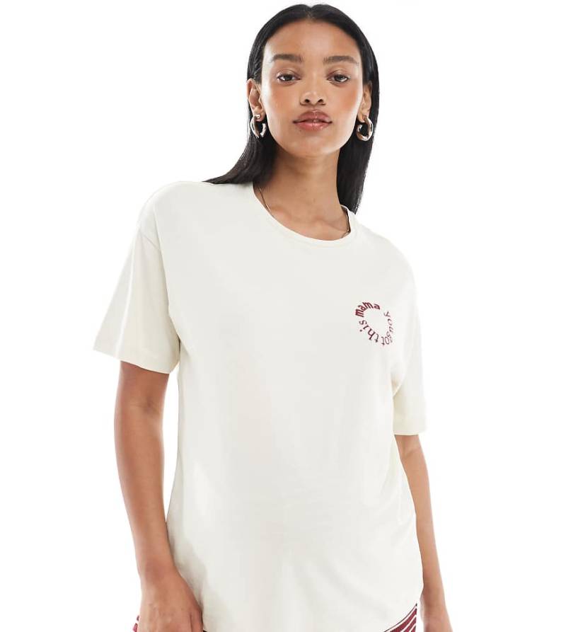 Mamalicious Maternity - T-Shirt in Creme mit „Mama You Got This"-Textmotiv, Umstandsmode-Weiß von Mama.licious