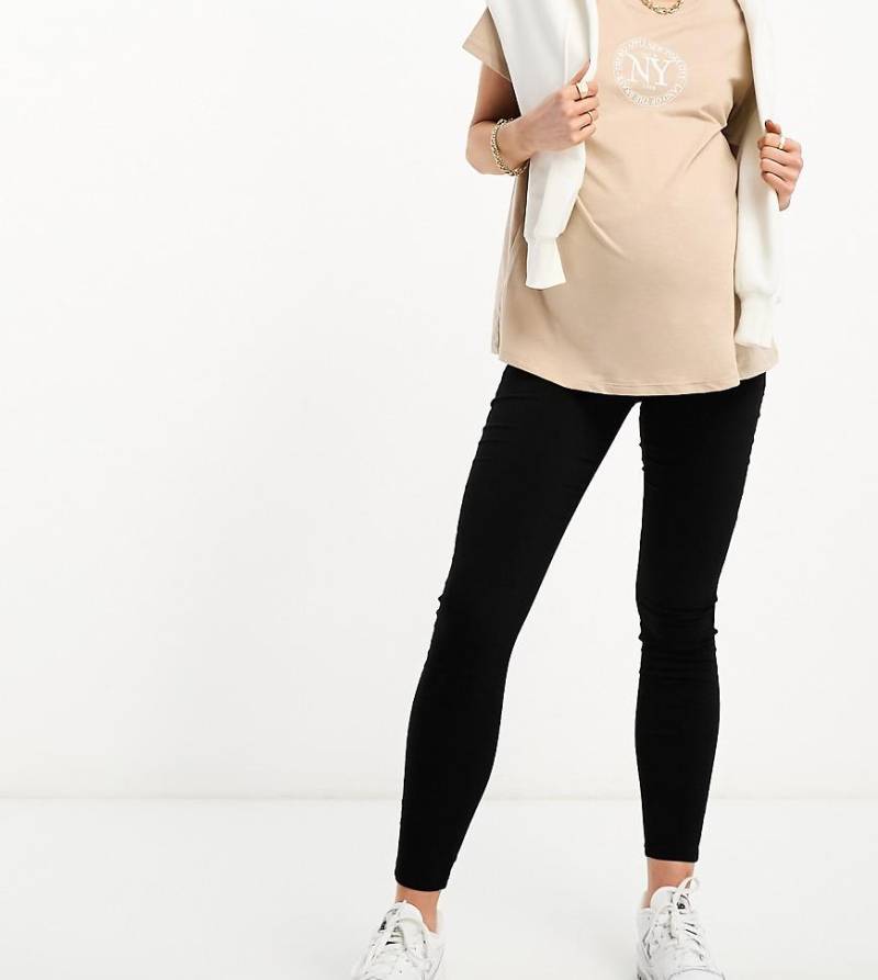 Mamalicious - Umstandsmode - Jeggings in Schwarz mit Überbauchbund von Mama.licious