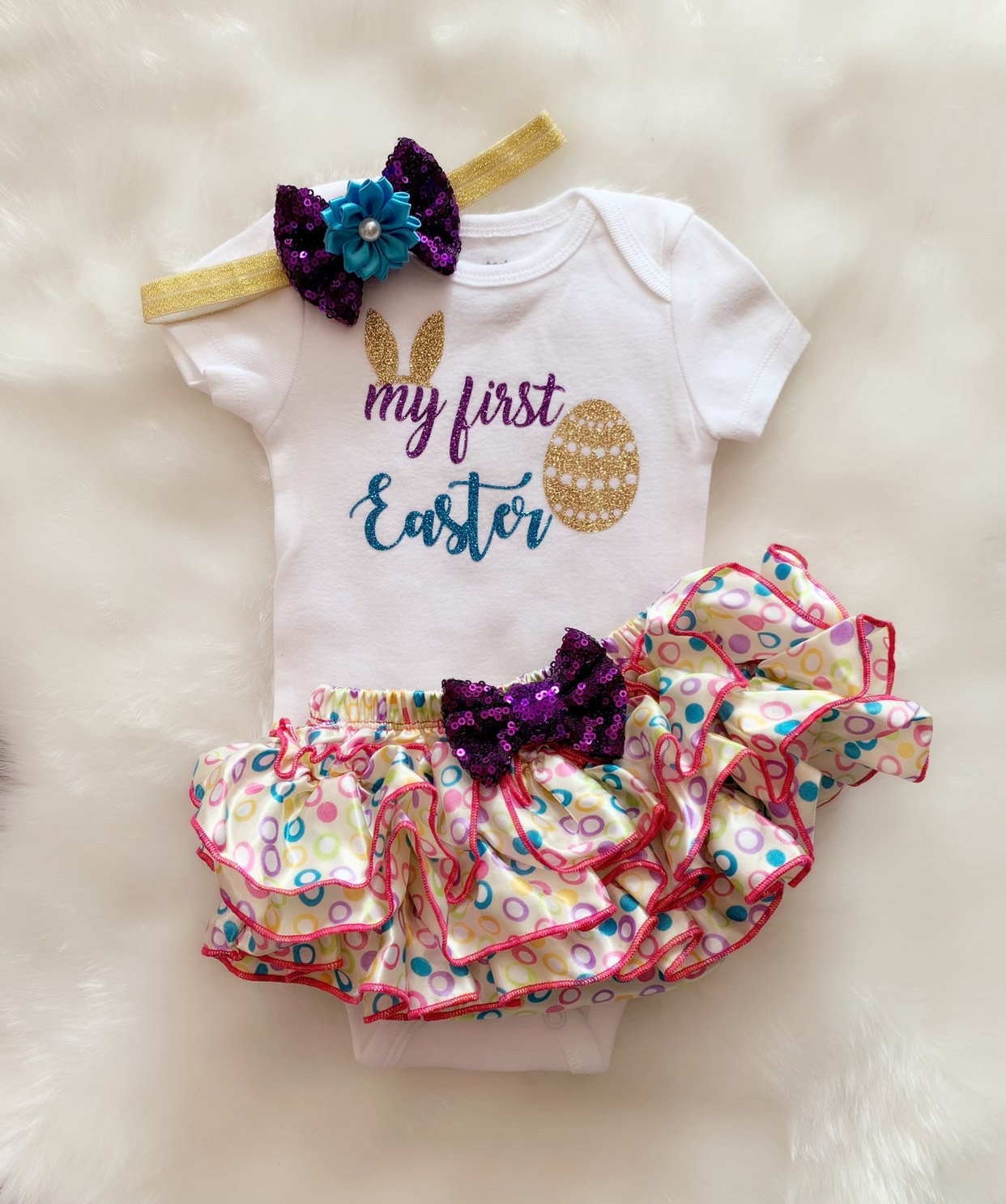 Erste Ostern Outfit -Baby Mädchen Erste Ostern, Osterhase, Bloomer, Neugeborene Erste Ostern Outfit -Baby Mädchen Erste Ostern, Osterhase, Bloomer, Neugeborene von MamaBearboutiqueShop