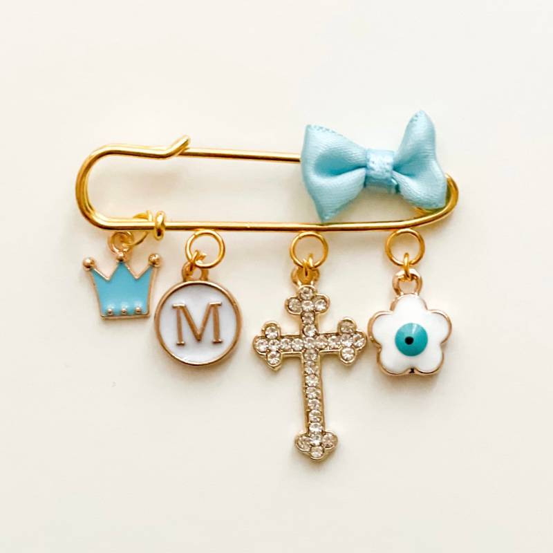 Anstecknadel Mit 4 Charms, Kinderwagen Pin, Baby Brosche, Mädchen, Junge, Babyshower, Zur Geburt, Personalisiertes Geschenk von MamaDoBlessings