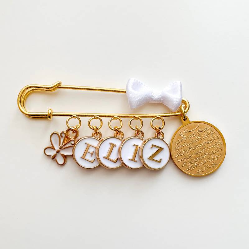 Anstecknadel Mit 6 Charms, Kinderwagen Pin, Baby Brosche, Mädchen, Junge, Babyshower, Zur Geburt, Personalisiertes Geschenk von MamaDoBlessings
