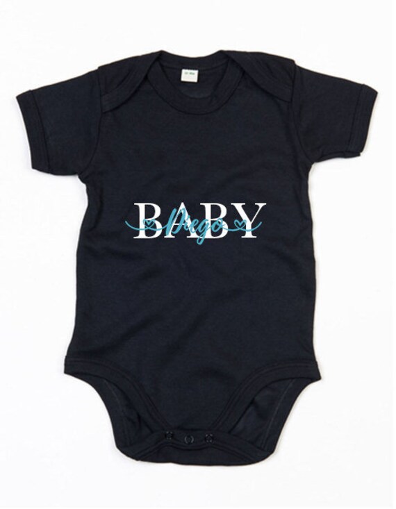 Babybody Baby Mit Namen, Schwarz, Größe 3-6 Monate von MamaDoBlessings