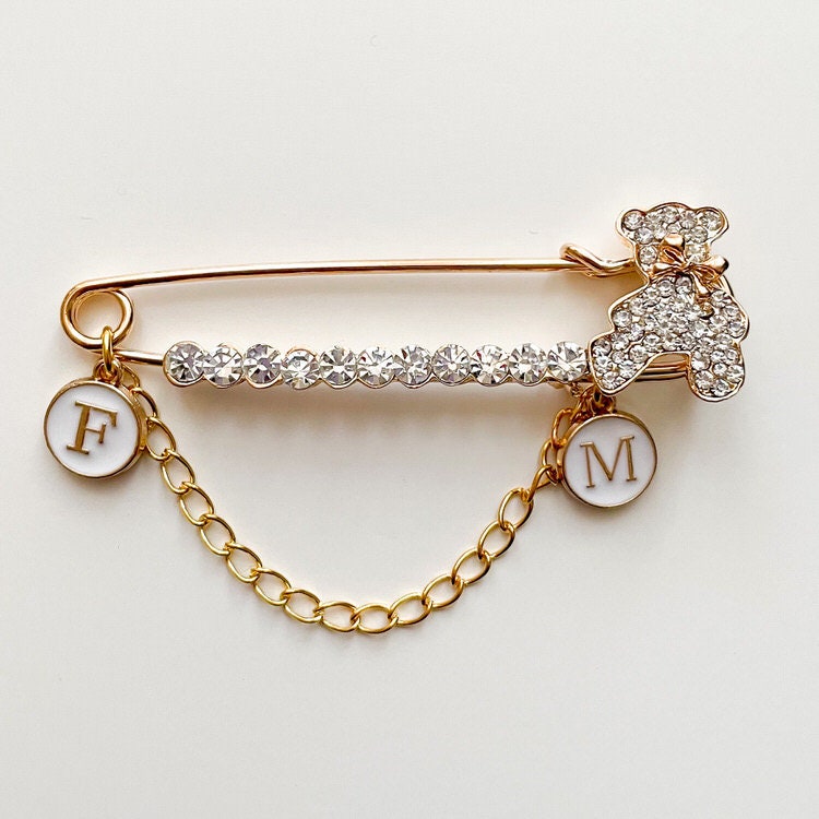 strassnadel Teddy, Kinderwagen Pin, Baby Brosche, Mädchen, Junge, Zur Geburt, Anstecknadel, Personalisiertes Geschenk von MamaDoBlessings