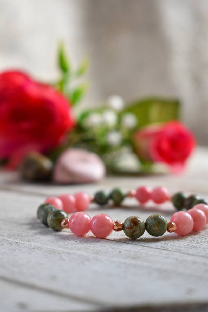 Grüner Opal Rhodochrosit - Heilung Nährende Liebe Mitgefühl Selbstliebe von MamaMaddiesMystics