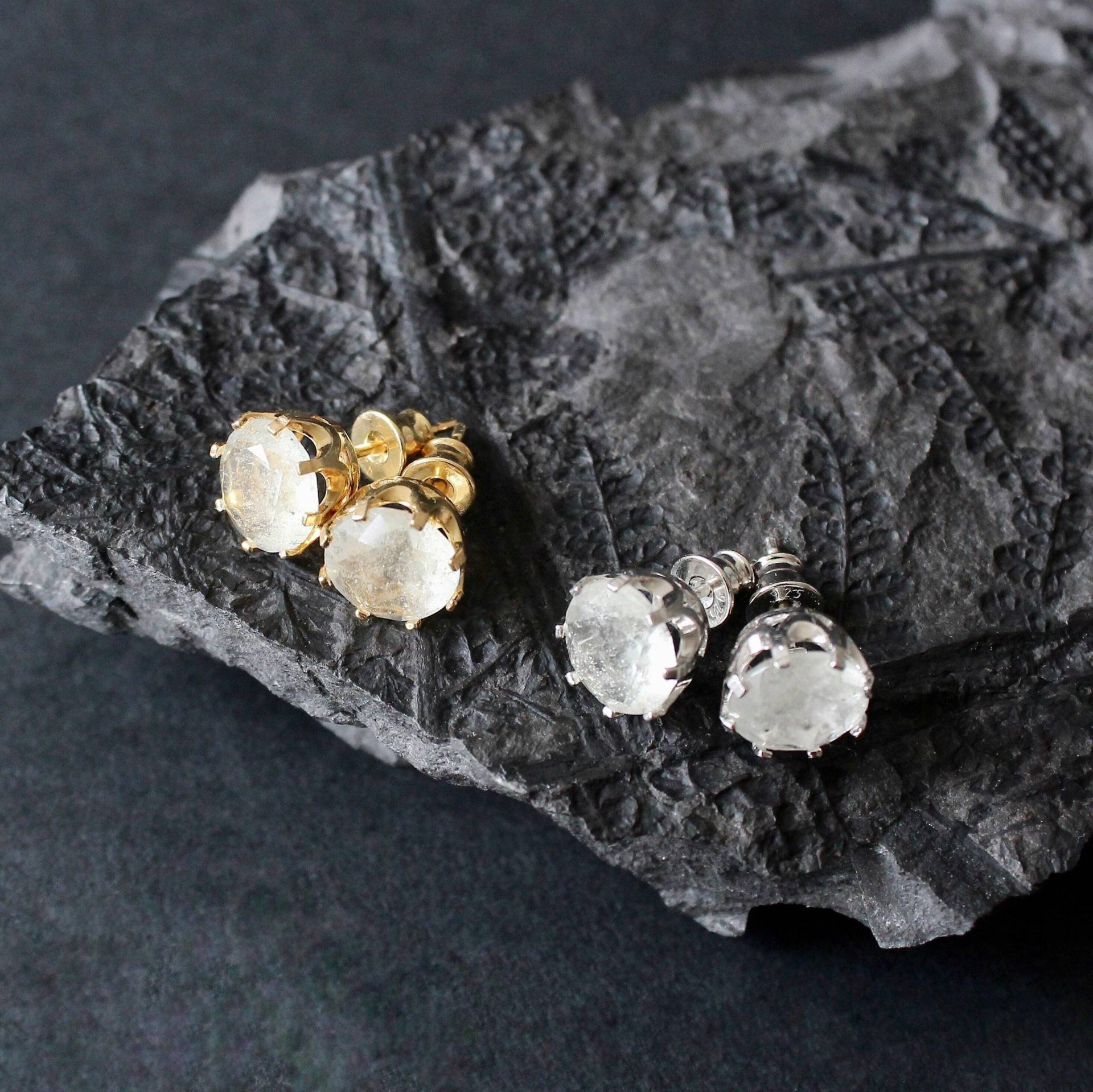 9 Mm Libysche Wüste Glas Facettierte Ohrstecker Sterling Silber Schmuck Tektite Edelstein Ohrringe von MamaSaysImCute