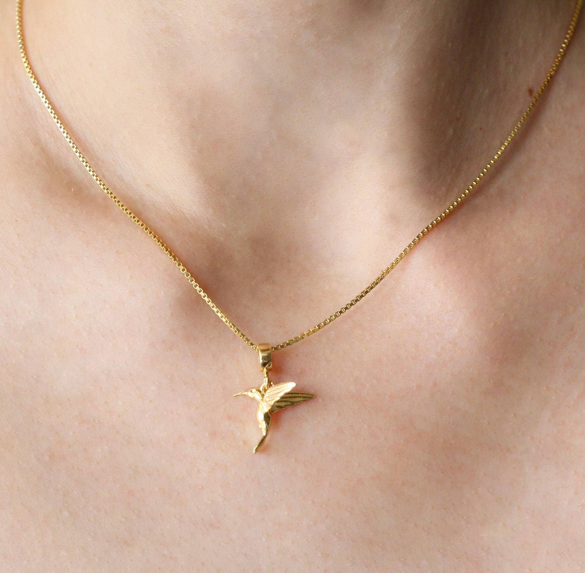 sterling Silber Kolibri Anhänger Halskette - 925 Handgemachter Einzigartiger Schmuck Natur Inspiriert Geschenk von MamaSaysImCute