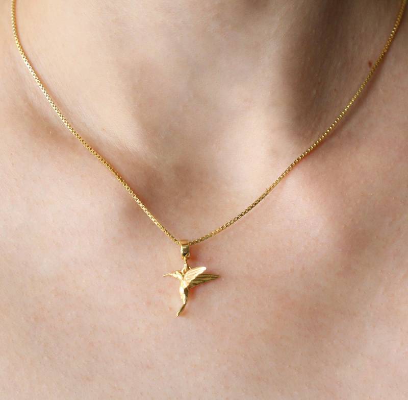 sterling Silber Kolibri Anhänger Halskette - 925 Handgemachter Einzigartiger Schmuck Natur Inspiriert Geschenk von MamaSaysImCute