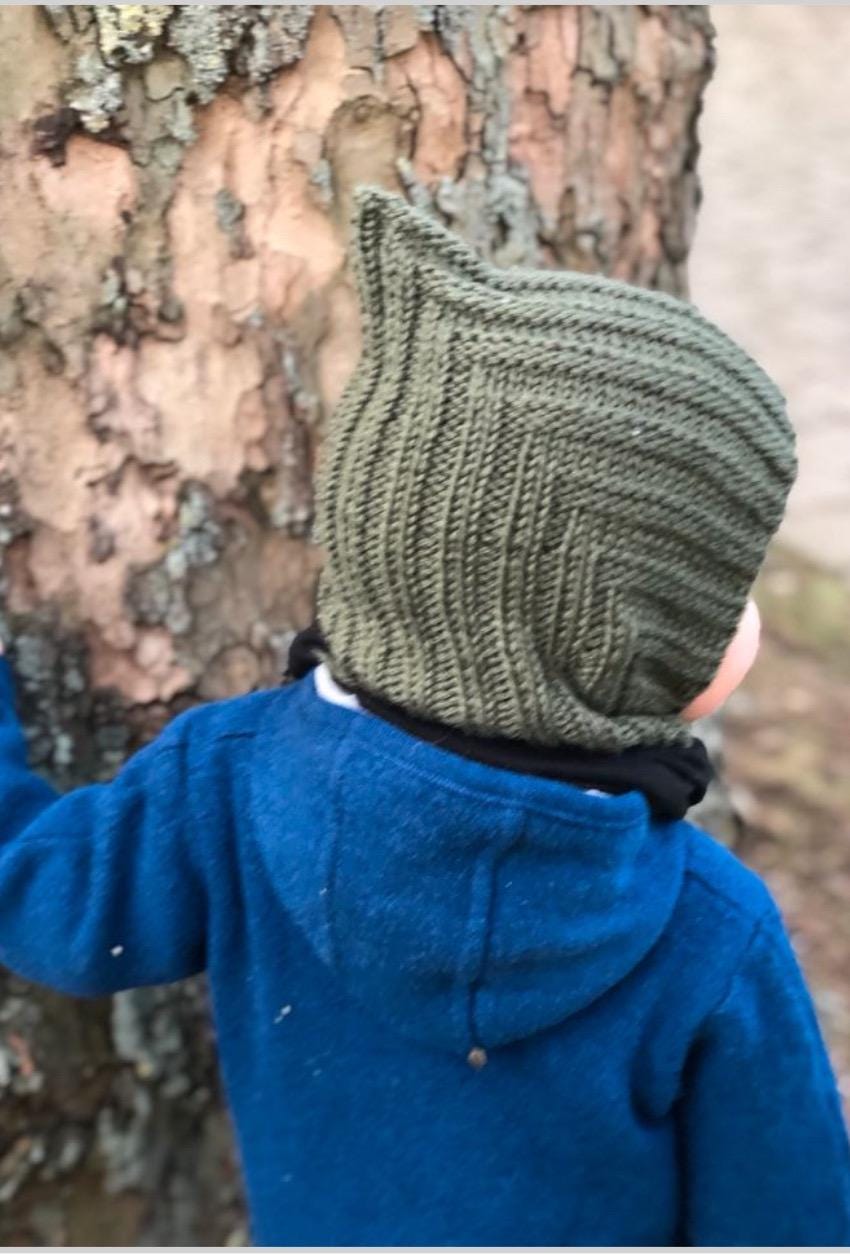 Pixiemütze Schlupfmütze Ku 40-44cm Sofortkauf Gestrickt Aus Merino Wolle Babymütze Schalmütze Handgestrickt Grau Grün Braun von MamaSchaetze