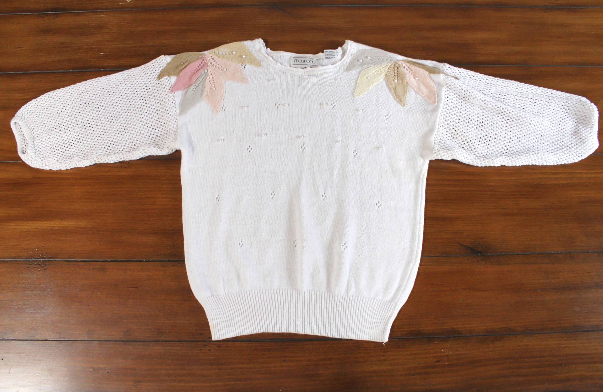 80Er Traum Raglan Bestickter Strickpullover 80Er Traum Raglan Bestickter Strickpullover von MamaVava