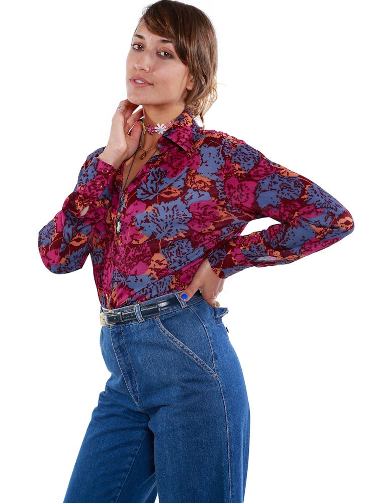 Vintage 70Er Jahre Blümchen Mr. Dino Button-Down-Bluse | Größe 13-14 Vintage 70Er Jahre Blümchen Mr. Dino Button-Down-Bluse | Größe 13-14 von MamaVava
