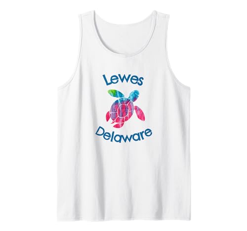 Lewes Delaware Beach Rustikale Wasserfarbe Unechte Schildkröte Tank Top von Mamaknows Lewes Delaware