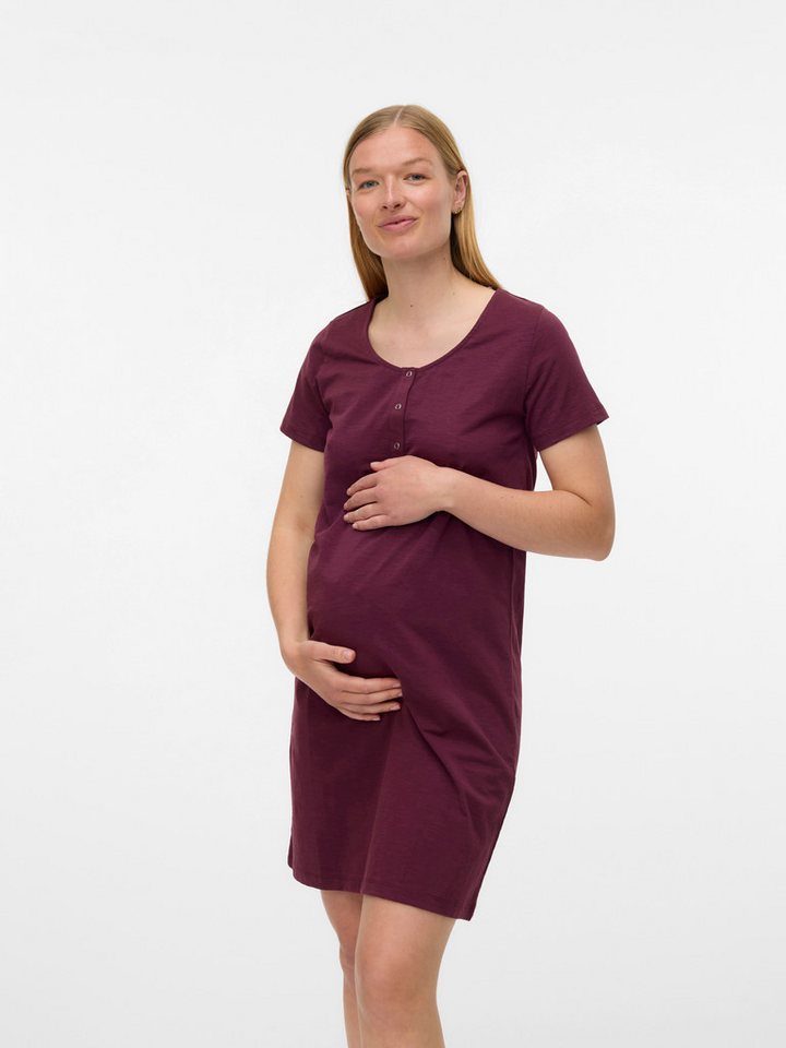 Mamalicious Umstandsnachthemd MLMIRA SOLID JRS NIGHTGOWN 2F A. E. NOOS Stillfunktion mit Knopfverschluss von Mamalicious