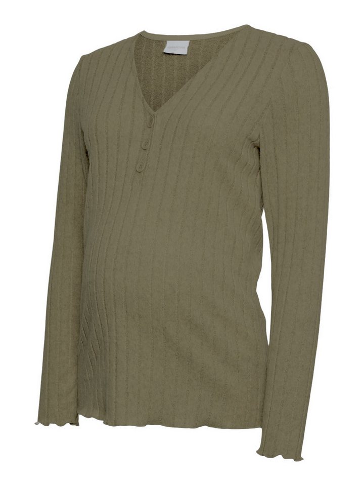 Mamalicious V-Shirt MLFELIZIA LIA LS JRS TOP 2F NOOS in Rippenoptik von Mamalicious