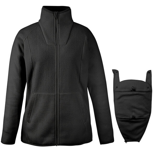 Mamalila Fleece Tragejacke Babytrage Umstandspullover Basel 3-in-1 weiß schwarz von Mamalila