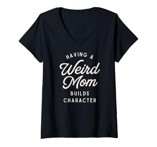 Damen Lustiger Muttertag mit einer seltsamen Mutter baut Charakter T-Shirt mit V-Ausschnitt Damen Lustiger Muttertag mit einer seltsamen Mutter baut Charakter T-Shirt mit V-Ausschnitt von Mamalina Studios