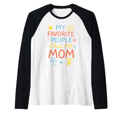 Fröhliche Kritzeleien zum Muttertag Meine Lieblingsleute nennen mich Mama Raglan von Mamalina Studios