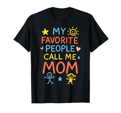 Fröhliche Kritzeleien zum Muttertag Meine Lieblingsleute nennen mich Mama T-Shirt von Mamalina Studios