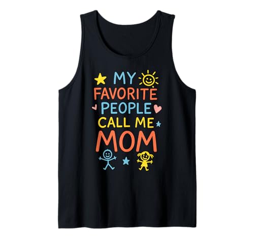 Fröhliche Kritzeleien zum Muttertag Meine Lieblingsleute nennen mich Mama Tank Top von Mamalina Studios