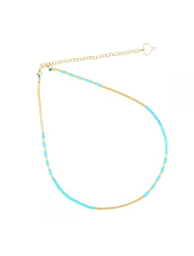 Maman et Sophie GCMAFTU Halskette Mia Afrika Türkis, 43, Silber, Türkispaste von Maman et Sophie