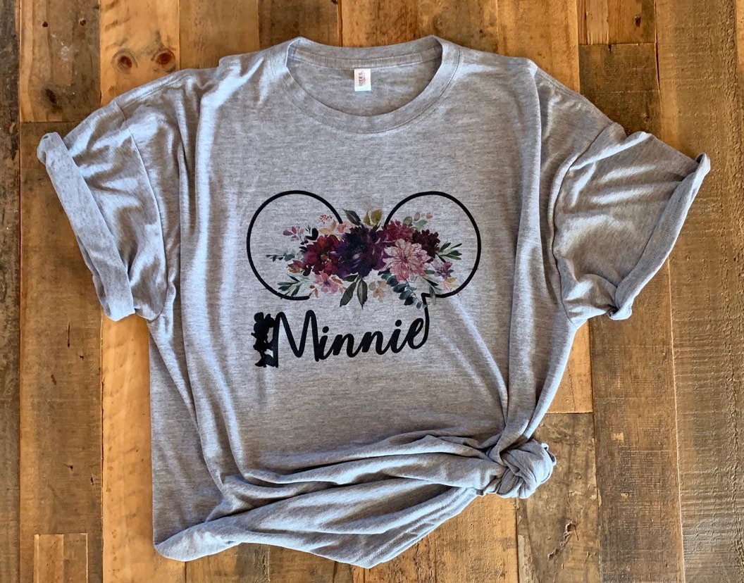 Micky Minnie Umriss Floral Für Männer Und Frauen, Paare Hemden, Minni Jugendhemd, Jugendhemd Jungen Mädchen von Mamapower