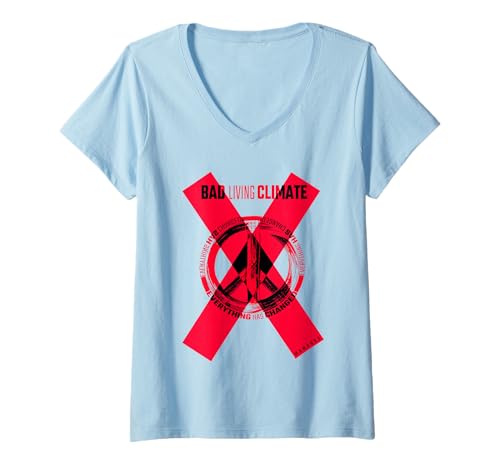 Damen Friedensklima T-Shirt mit V-Ausschnitt Damen Friedensklima T-Shirt mit V-Ausschnitt von Mamarra
