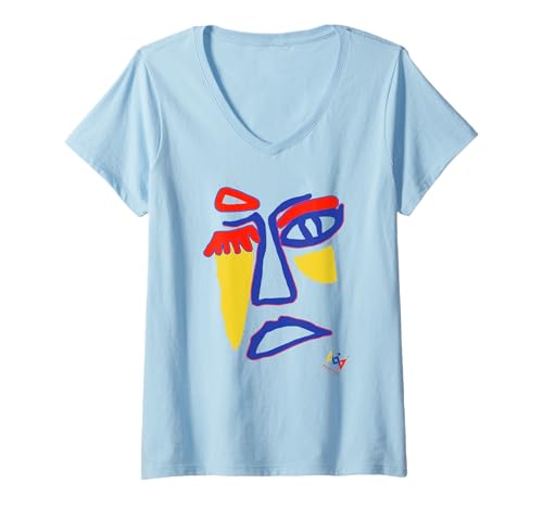 Damen Kunst T-Shirt mit V-Ausschnitt Damen Kunst T-Shirt mit V-Ausschnitt von Mamarra