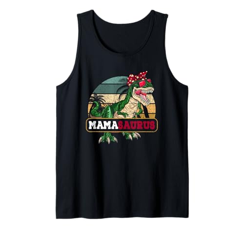 Mamasaurus T-Rex Dinosaurier Mama Saurus Familie Muttertag Tank Top von Mamasaurus T-Rex Dinosaur Mama Saurus Family