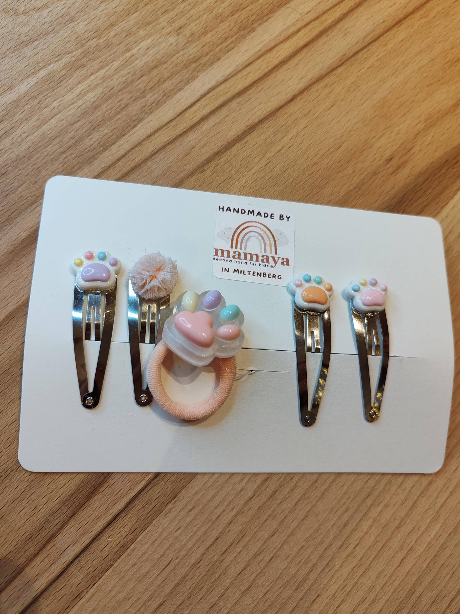 Handgemachtes Haar Set Buddy - Hund Katze Pfoten Haustier- Handmade Perfekt Als Geschenk Geburtstag Weihnachten Haarspangen Haargumm von MamayaMiltenberg