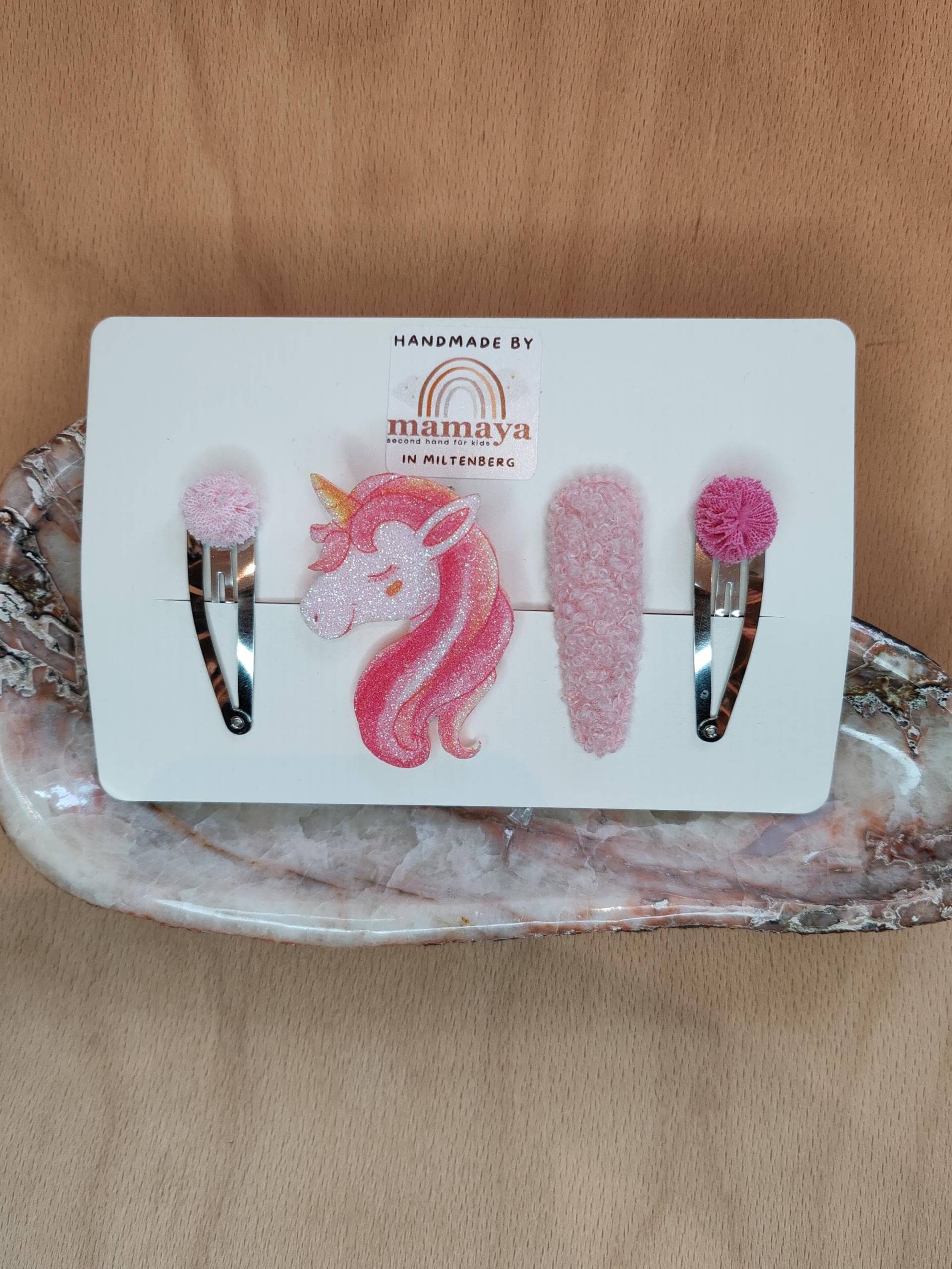 Handgemachtes Haar Set Frida - Liebliches Einhorn- Curly Rosa Flieder Handmade Perfekt Als Geschenk Geburtstag Weihnachten von MamayaMiltenberg