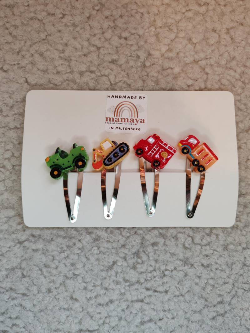 Handgemachtes Haar Set Gabriel - Jungs Traktor Bagger Feuerwehr -Handmade Perfekt Als Geschenk Geburtstag Weihnachten von MamayaMiltenberg