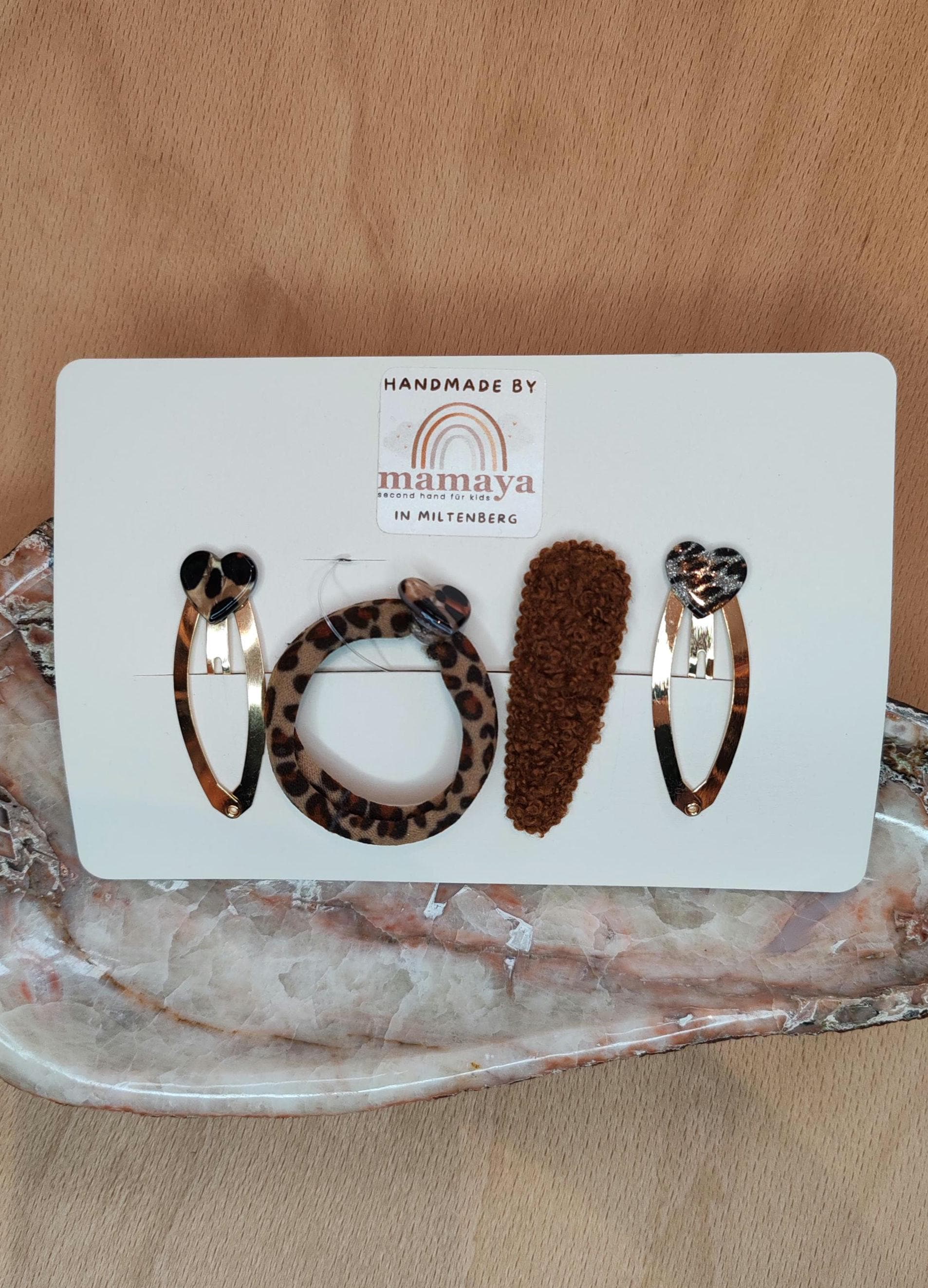 Handgemachtes Haar Set - Leo Braun & Beige Handmade Perfekt Als Geschenk Geburtstag Weihnachten Leonie von MamayaMiltenberg