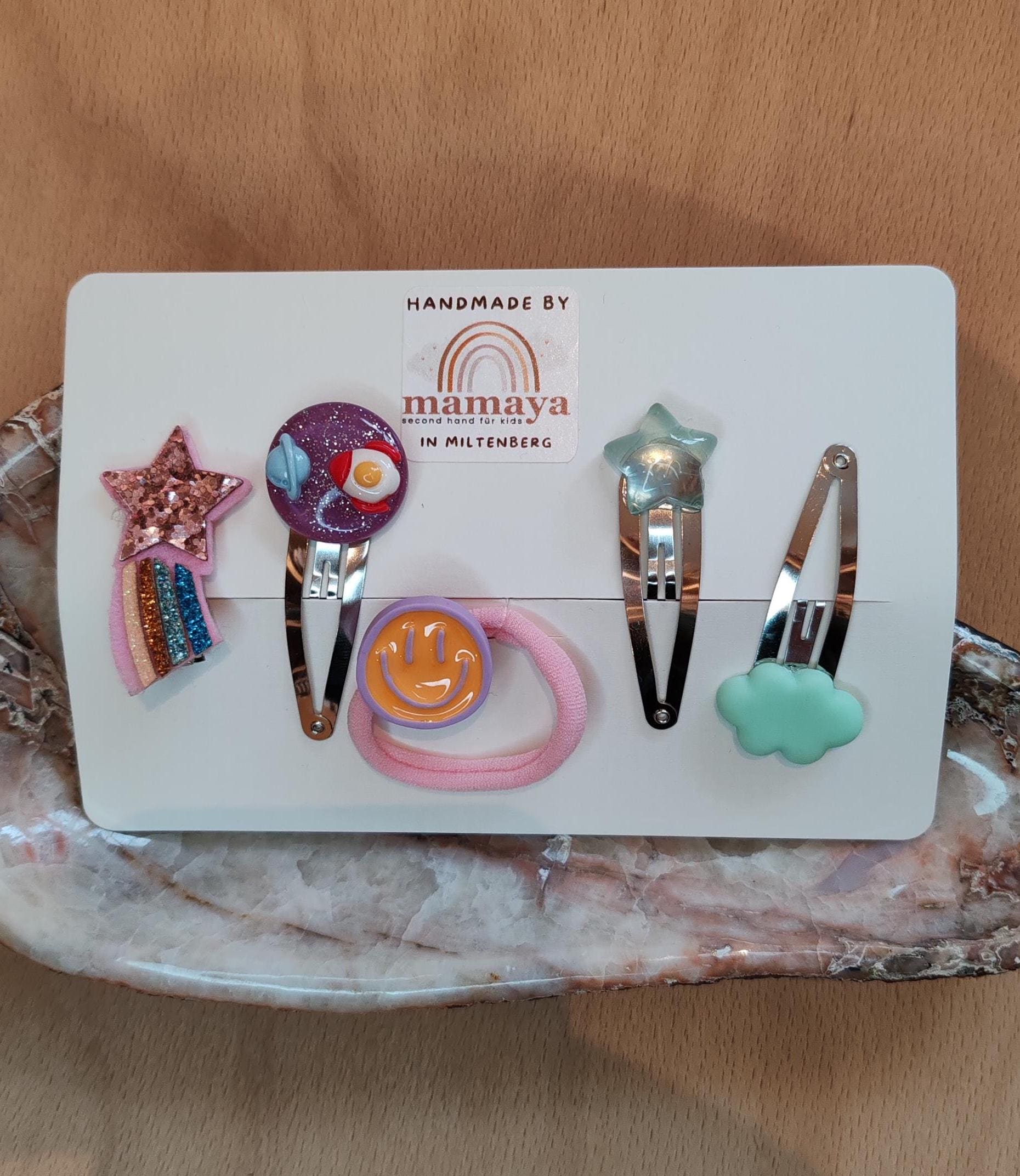 Handgemachtes Haar Set Space Girl - Stern Galaxy Regenbogen Smiley Handmade Perfekt Als Geschenk Geburtstag Weihnachten von MamayaMiltenberg