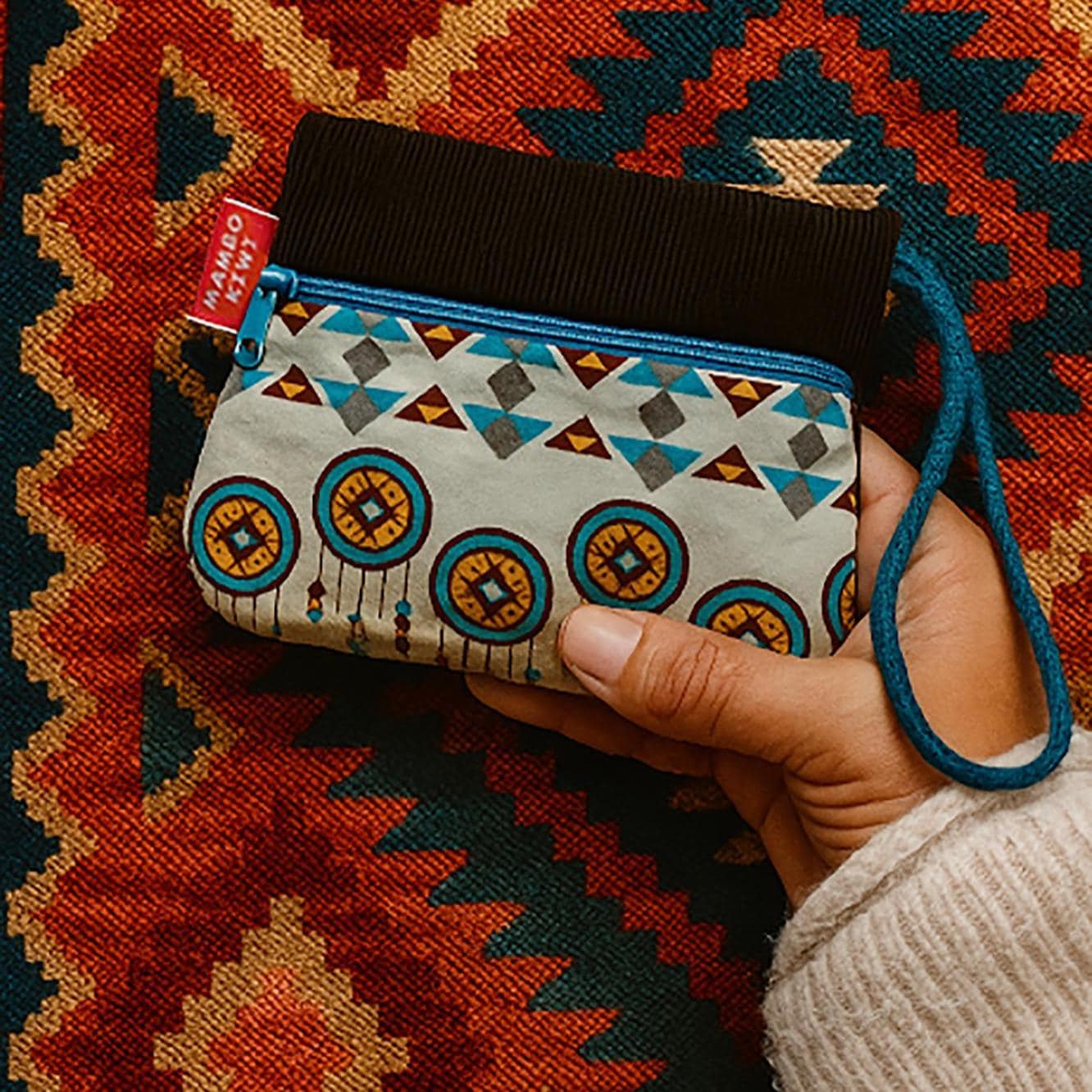 Ethno-Schokoladensamt-Karte Und Geldbörse Im Vintage-stil - Handgefertigtes, Personalisiertes Geschenk Traumfänger von MamboKiwi