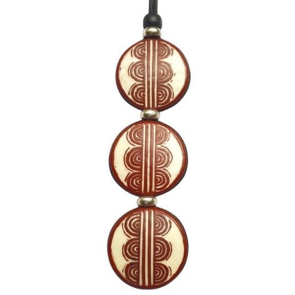 Mambu Design 2in1 Ethno Halskette - Boho - Straußeneischmuck von Mambu Design