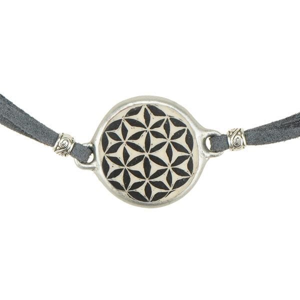 Mambu Design Upcycling Armband 2in1 - Flower of Life - Straußeneischmuck von Mambu Design